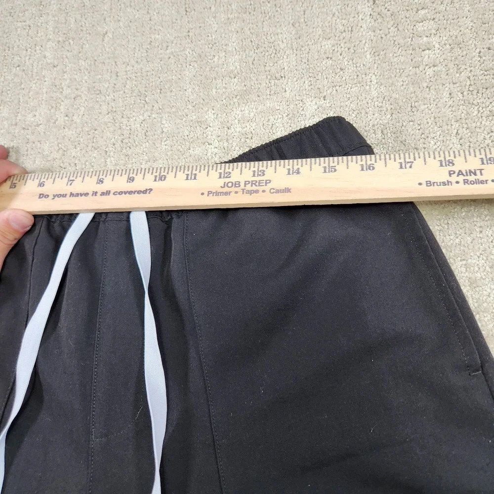 Figs Scrub Pants Men Medium Short Axim Cargo Black Stretch Woven Nursing Medical